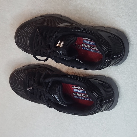 Skechers slip resistant alloy toe memory foam air cooled Synergy Wingo Work Shoe - Picture 8 of 16